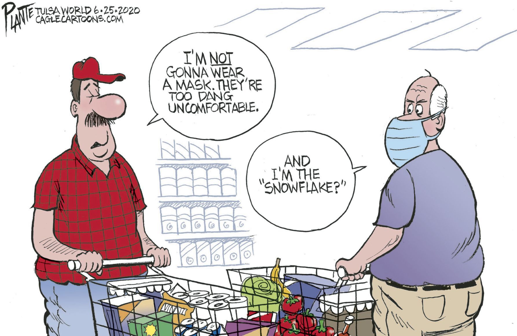 Bruce Plante Cartoon: Mask or No Mask